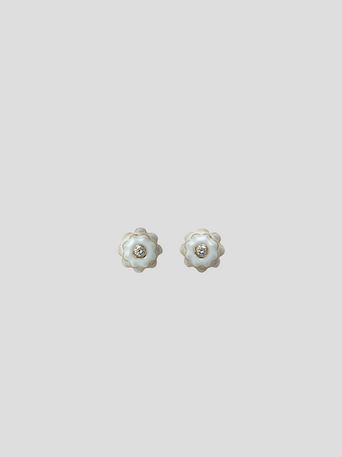 Memento White Mini Flower Earrings,Ri Noor,- Fivestory New York