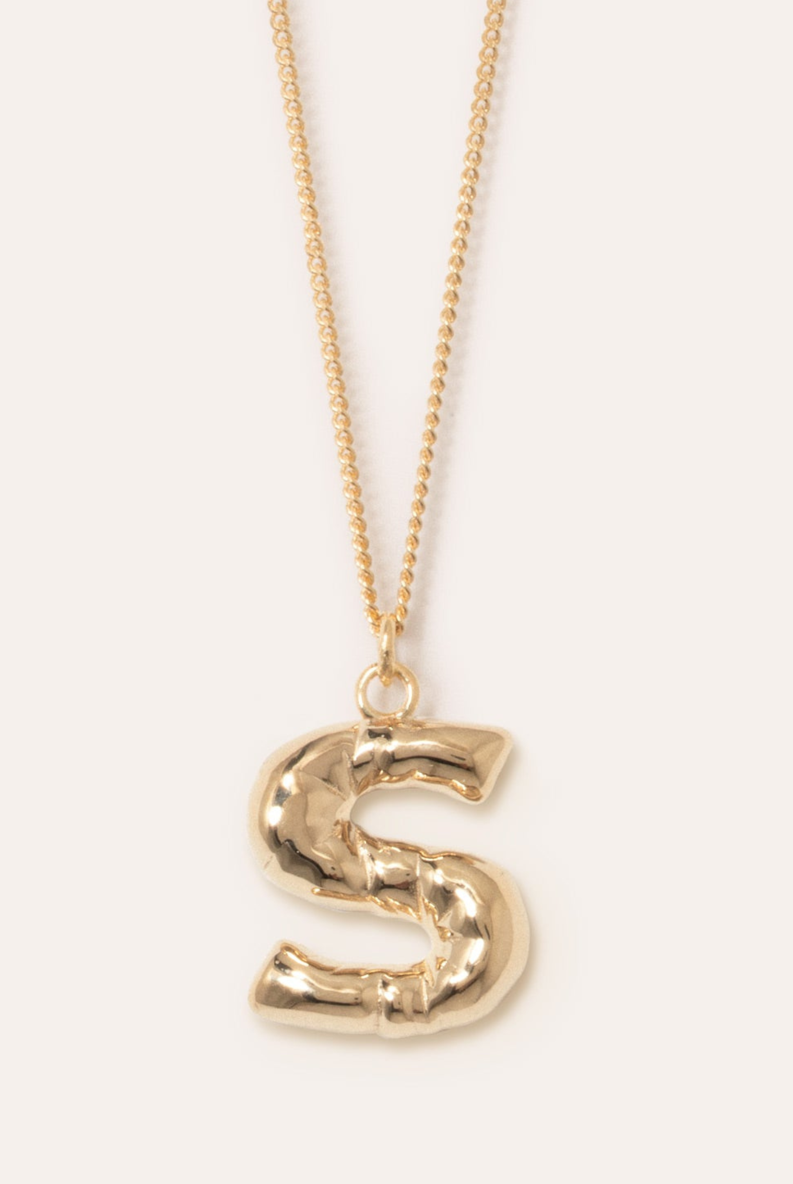 Gold Plated S Pendant with Chain,Completedworks,- Fivestory New York