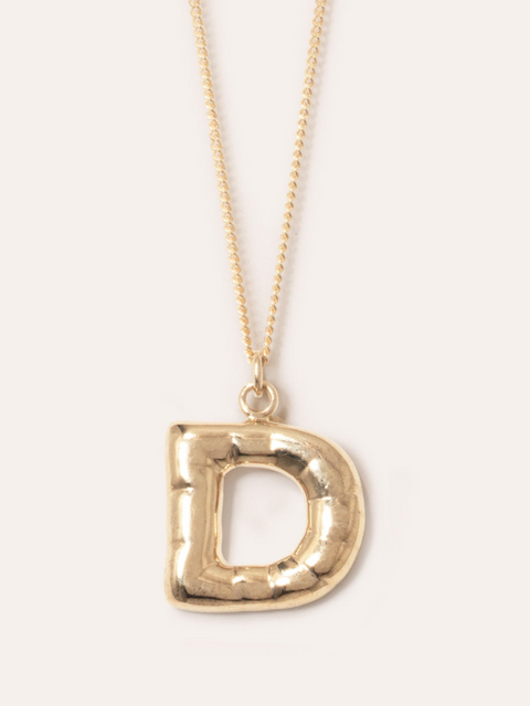 Gold Plated D Pendant with Chain,Completedworks,- Fivestory New York