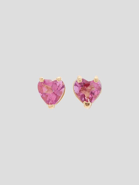 Pink Topaz Heart Stud Earrings,Katey Walker,- Fivestory New York