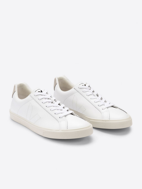 Esplar Laceup Sneakers in White Leather,Veja,- Fivestory New York