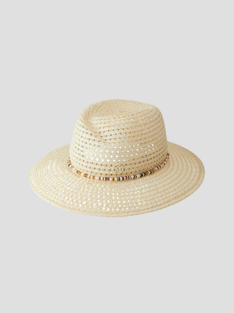 Virginie Straw Hat with Multi-Color Pearls,Maison Michel,- Fivestory New York