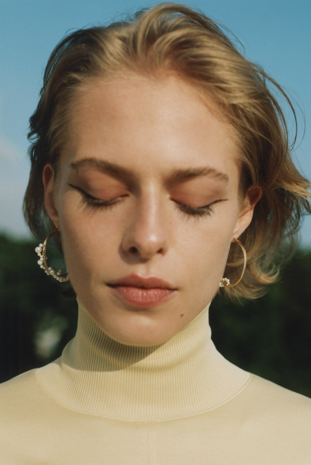 Blast Off Pearl and White Topaz Gold Vermeil Earrings,Completedworks,- Fivestory New York