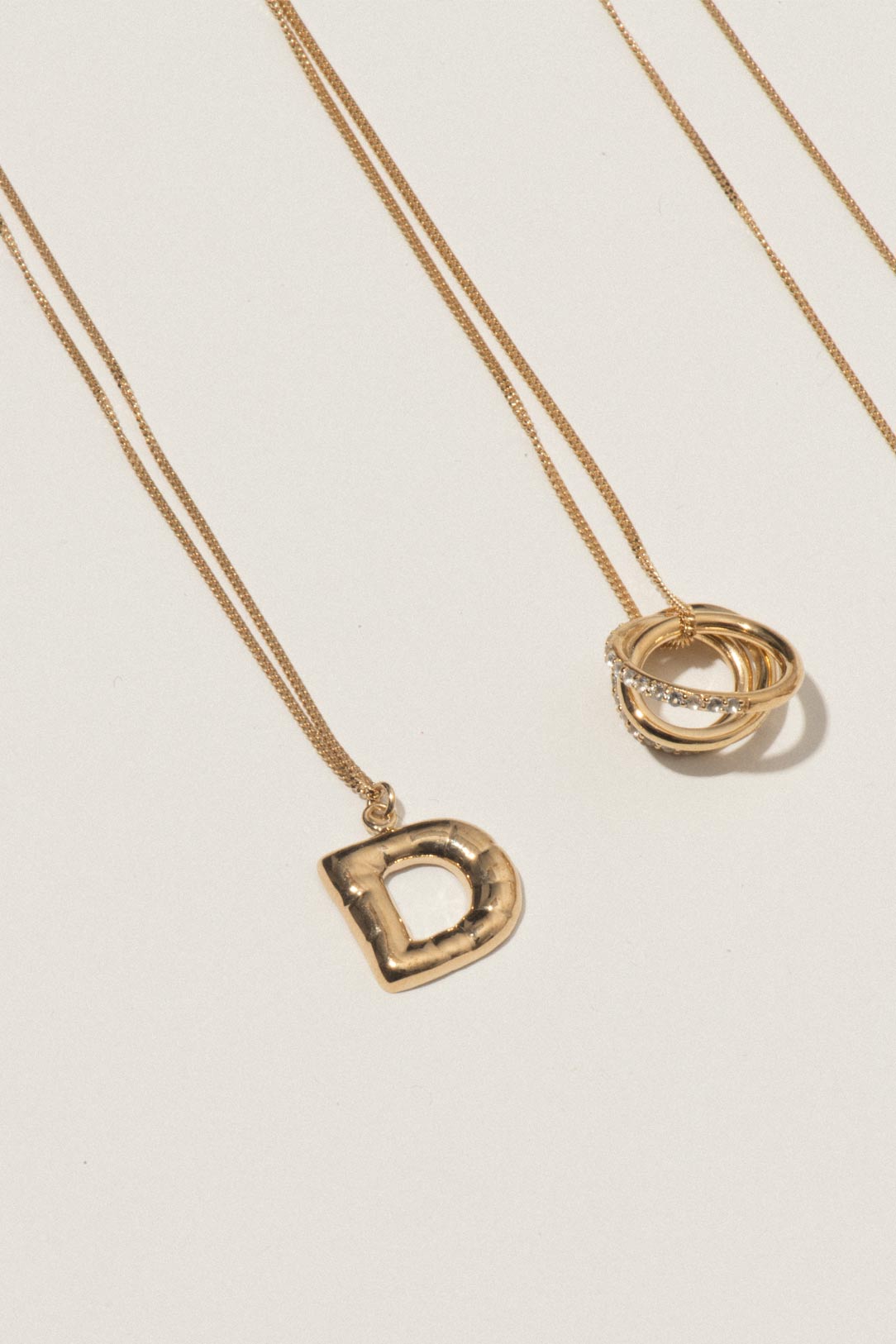 Gold Plated D Pendant with Chain,Completedworks,- Fivestory New York