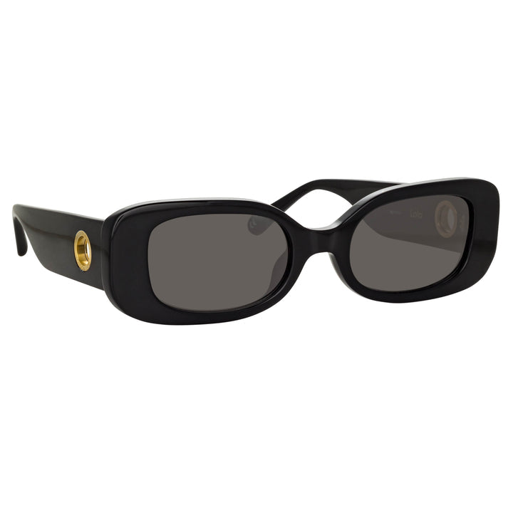 Lola Black Rectangular Sunglasses,Linda Farrow,- Fivestory New York
