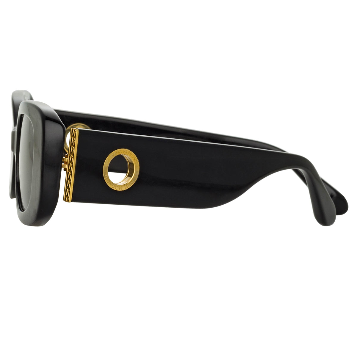 Lola Black Rectangular Sunglasses,Linda Farrow,- Fivestory New York