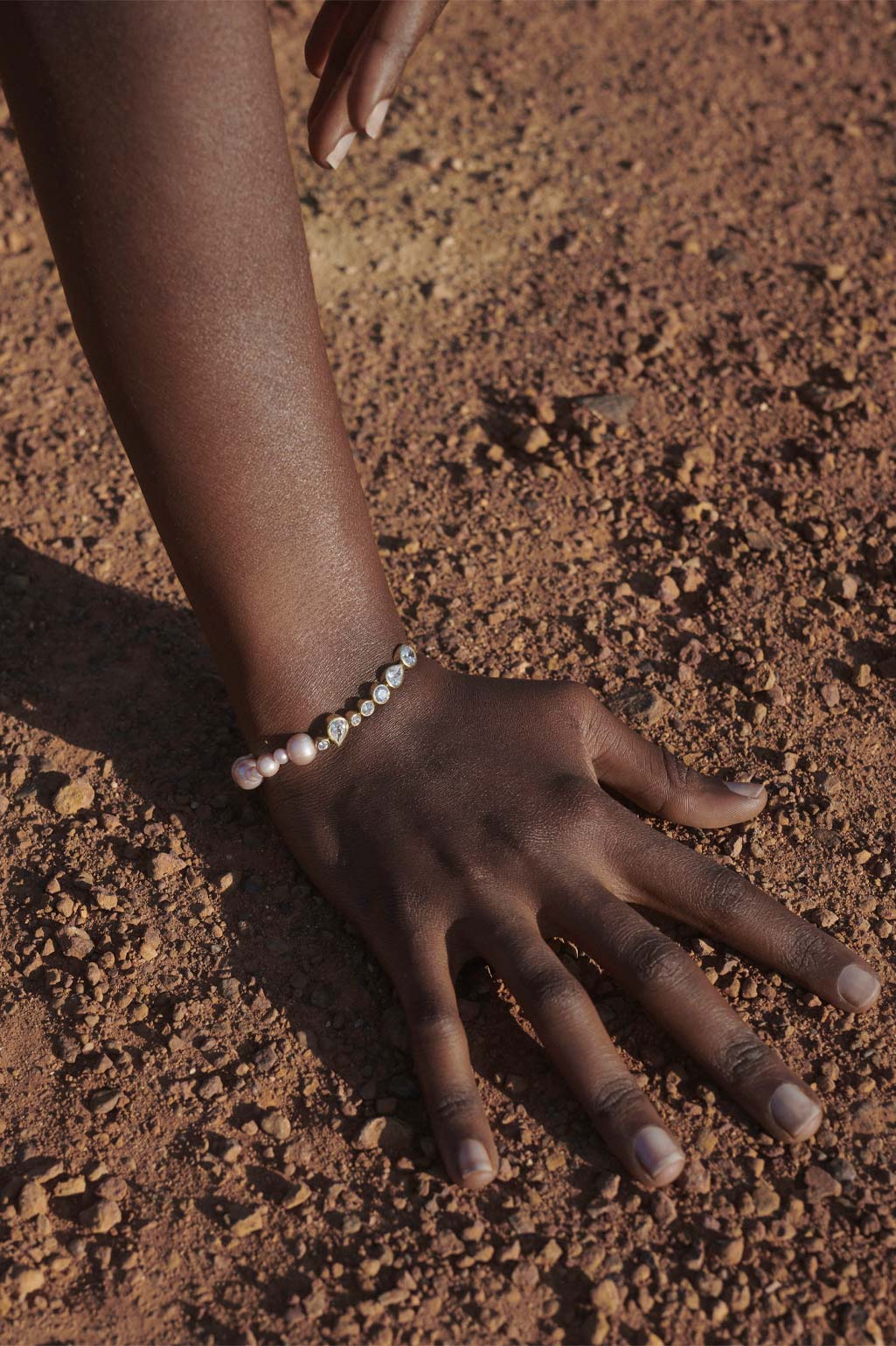 Float Pink Pearl and Zirconia Gold Vermeil Bracelet,Completedworks,- Fivestory New York