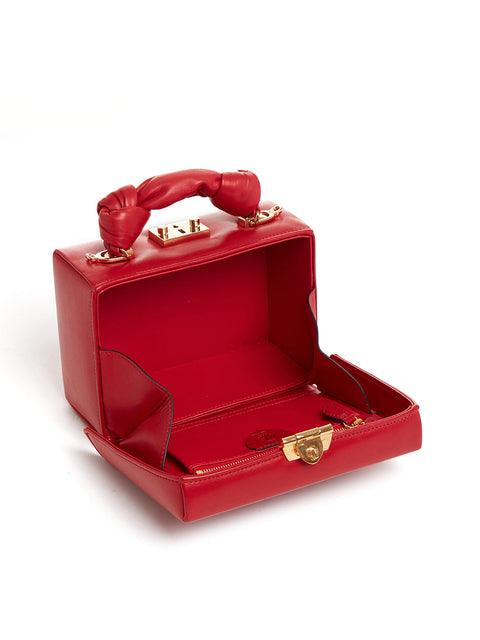 Grace Small Box in Red Leather Pillow,Mark Cross,- Fivestory New York