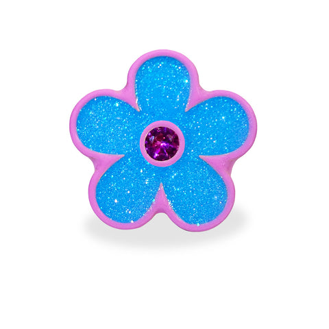 M'ama Ring - Pink Ring with Blue Flower,Dans Les Rues,- Fivestory New York