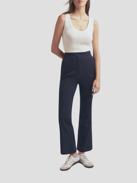 The Phoebe Crop Flare Pant in Navy