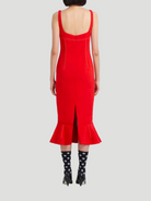 Red Cady Sheath Dress with Flounce Hem,MARNI,- Fivestory New York