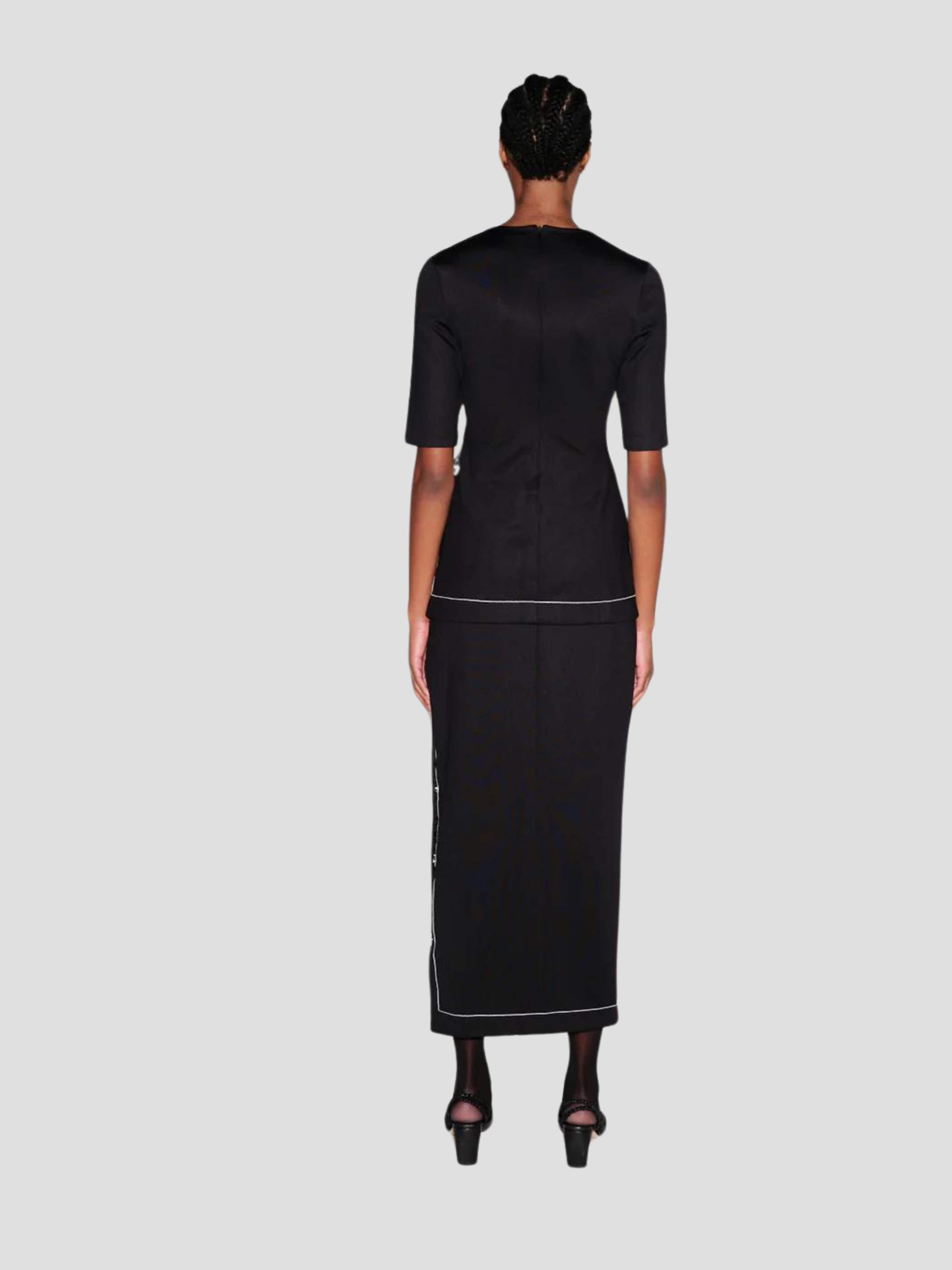 Midi Snap Skirt in Black,Rosetta Getty,- Fivestory New York