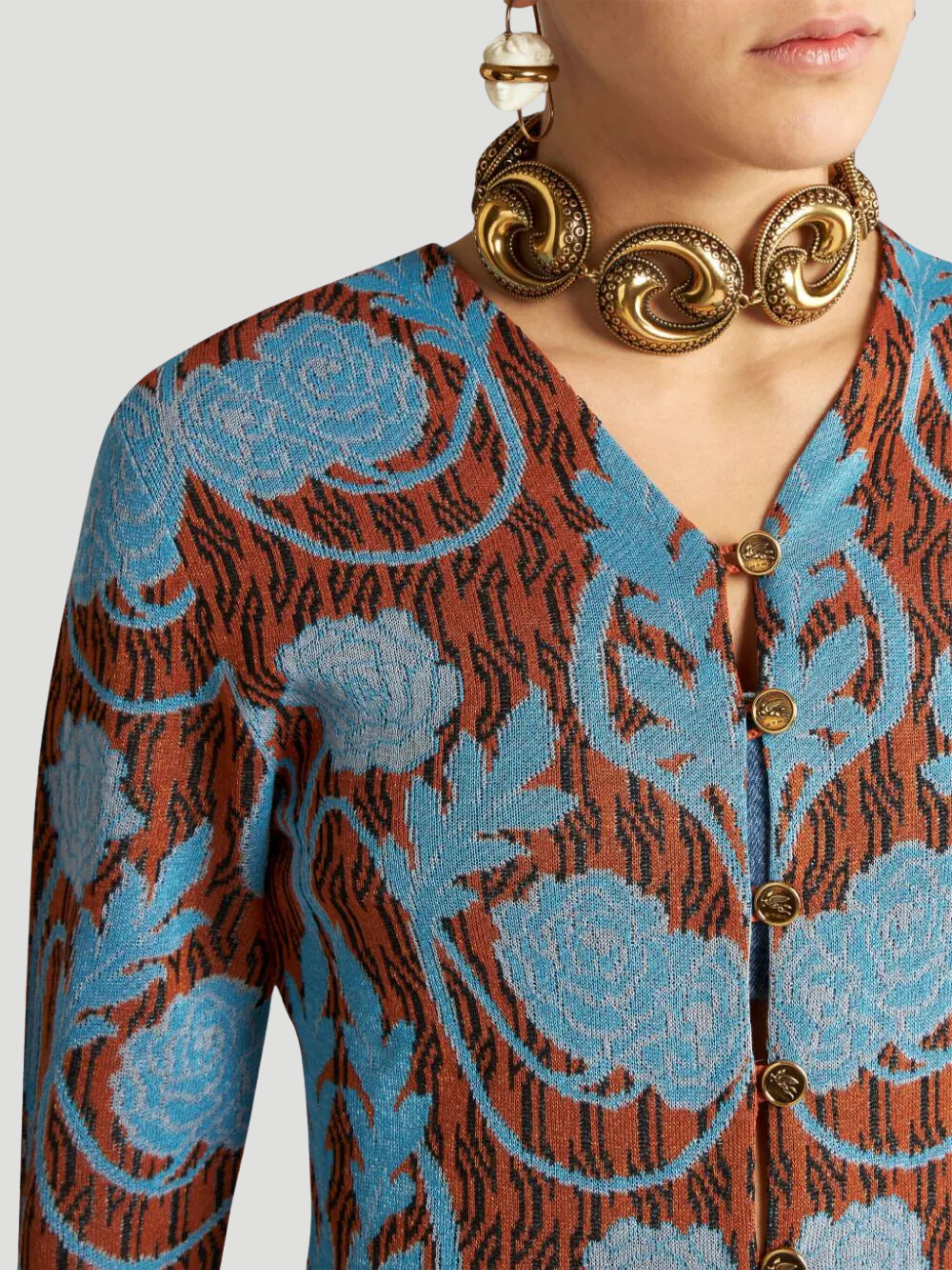 Floral-Jacquard Cardigan,Etro,- Fivestory New York