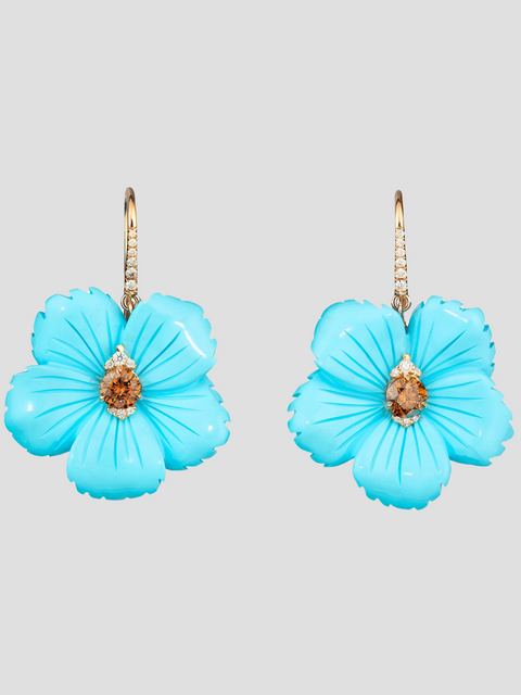 Turquoise Flower Earrings,Guita M,- Fivestory New York