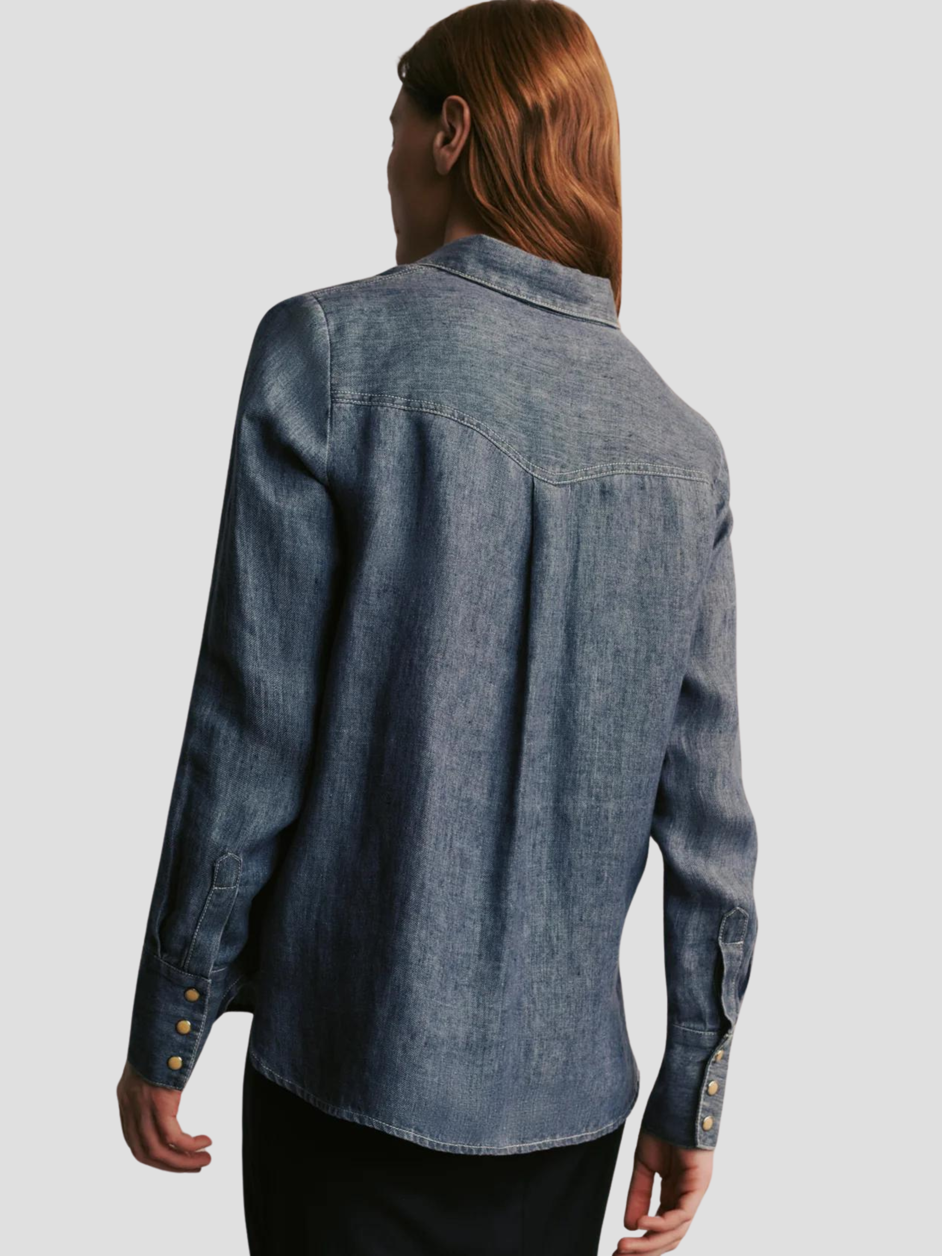 Rancher's Daughter Shirt in Medium Indigo,TWP,- Fivestory New York