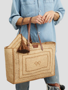 Natural Raffia E/W Bow Tote,ANYA HINDMARCH,- Fivestory New York