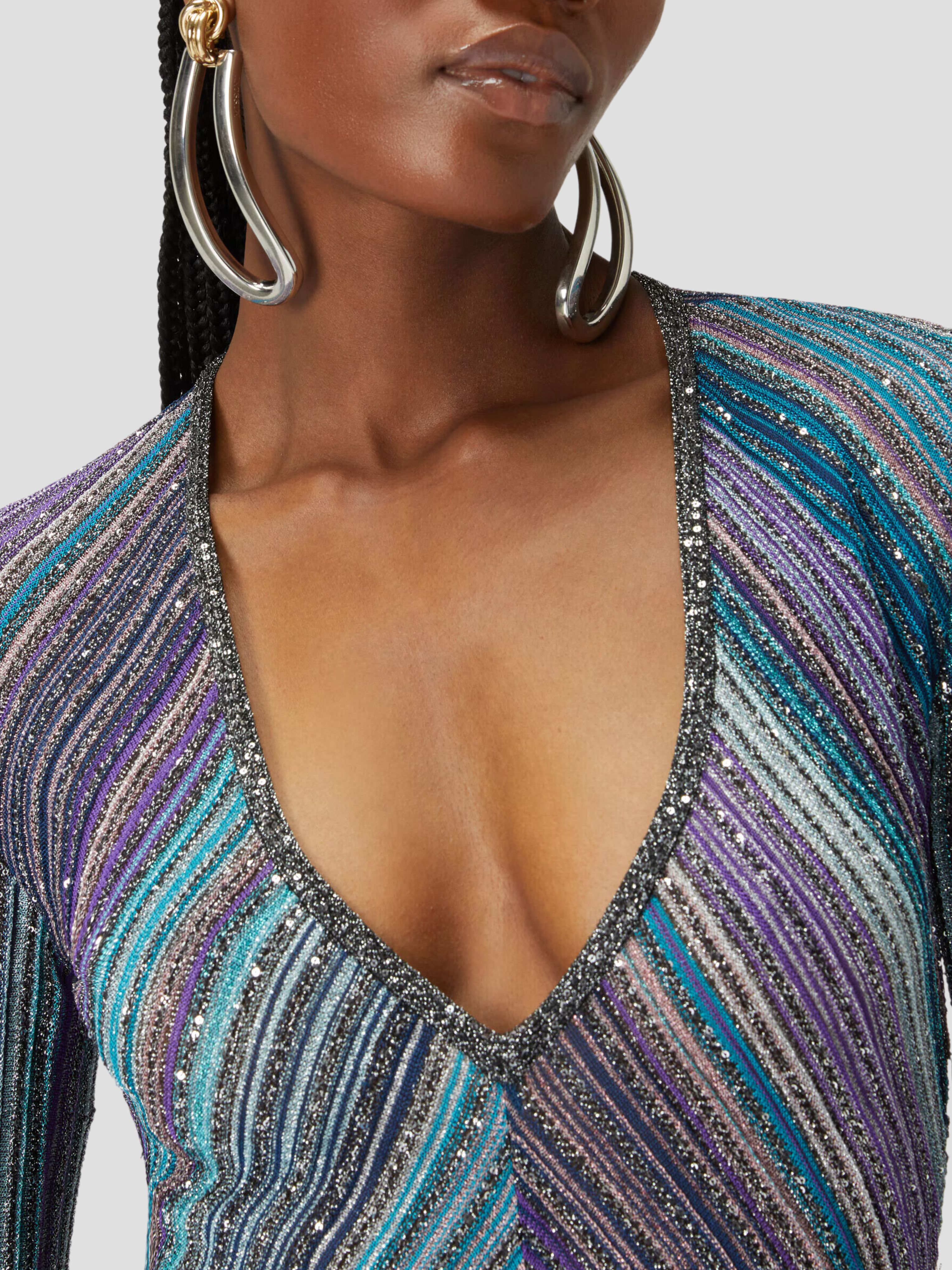 MISSONI | Partialized Knit Midi Dress w/ Sequins MISSONI | Partialized Knit Midi Dress w/ Sequins