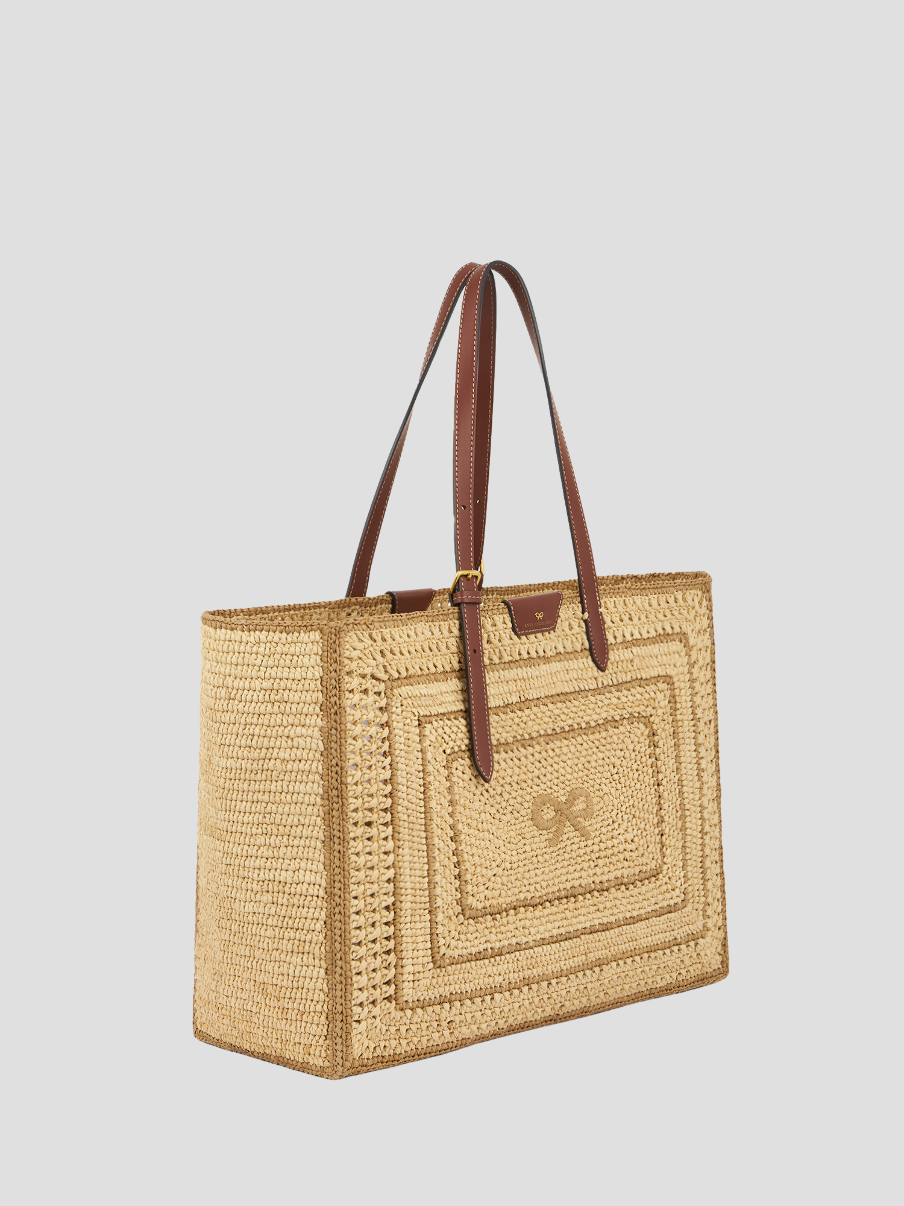 Natural Raffia E/W Bow Tote,ANYA HINDMARCH,- Fivestory New York