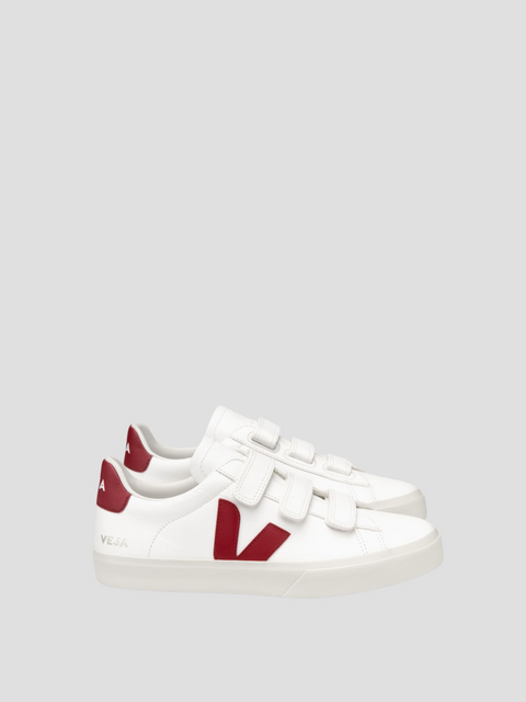 Recife Chromefree Leather Low Top Sneaker in Extra-White Marsala,Veja,- Fivestory New York