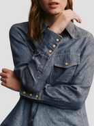 Rancher's Daughter Shirt in Medium Indigo,TWP,- Fivestory New York