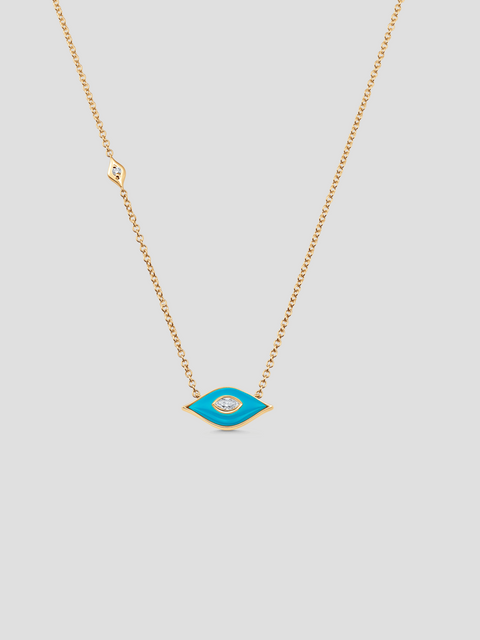 Donna Yellow Gold Turquoise and Rosecut Diamond Necklace,Sara Weinstock,- Fivestory New York