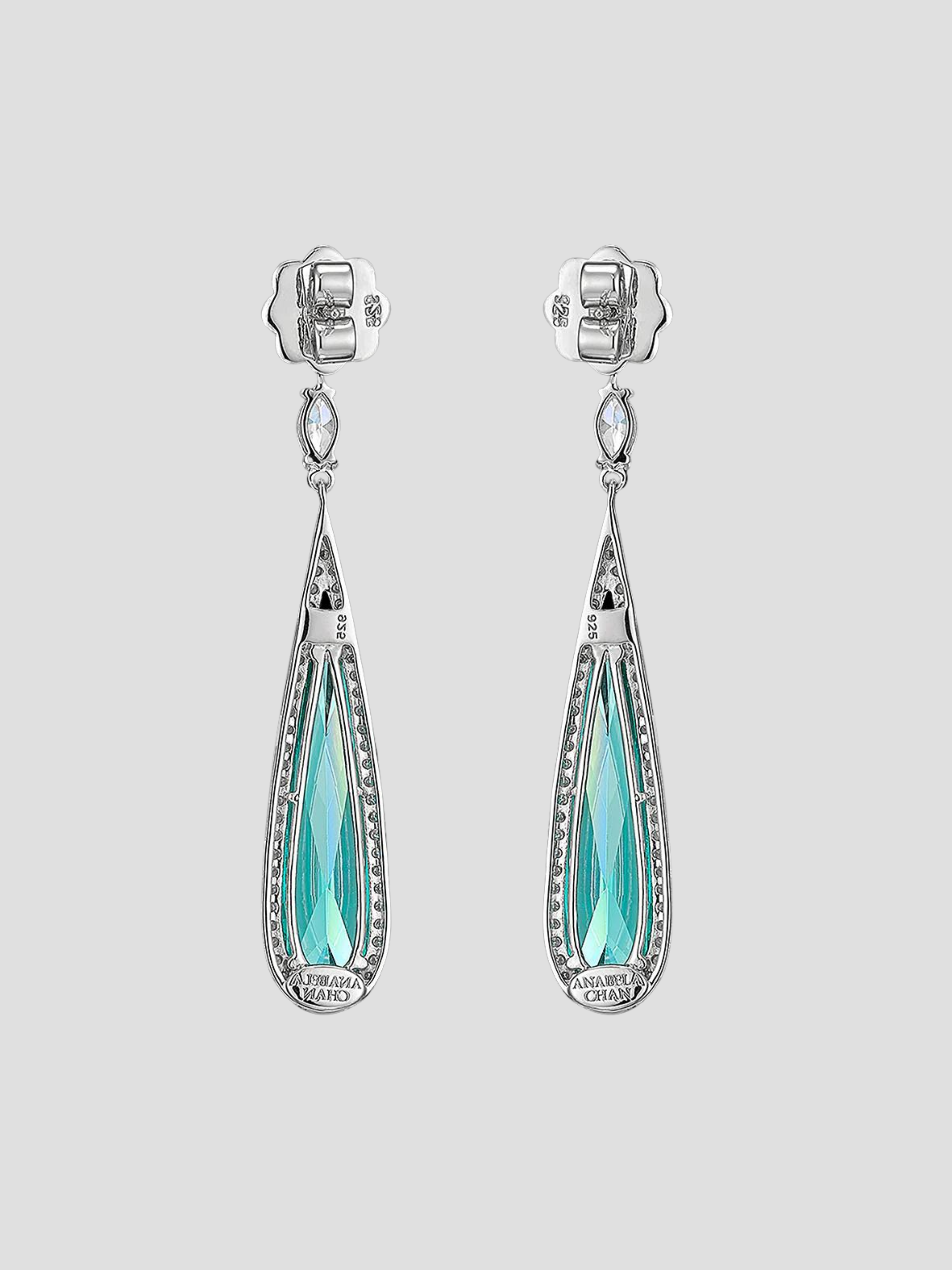 White Gold Paraiba Shard Earrings,Anabela Chan,- Fivestory New York