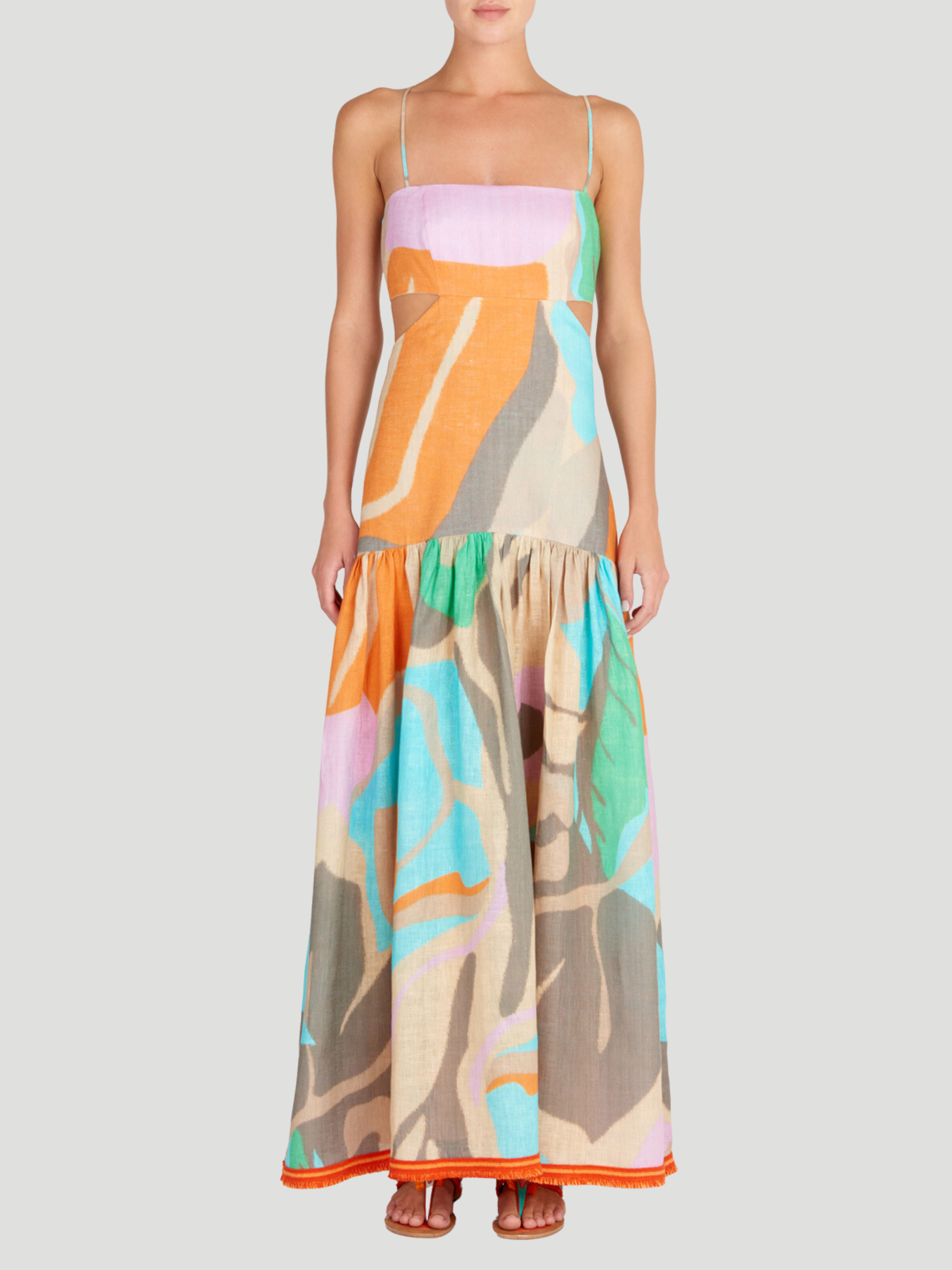 Shannon Printed Open-Back Maxi Dress,Silvia Tcherassi,- Fivestory New York