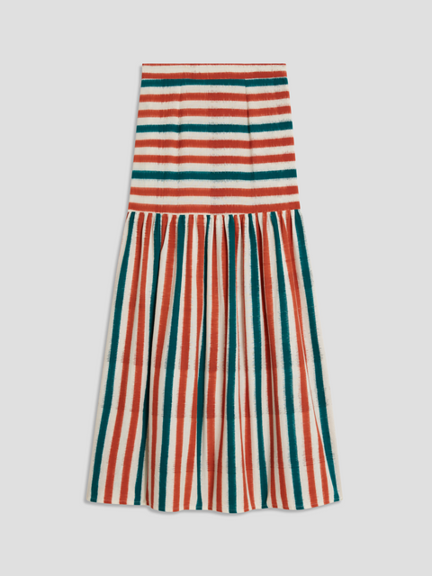 Brown Green Cornelia Ikat Stripes Maxi Skirt,Emporio Sirenuse,- Fivestory New York