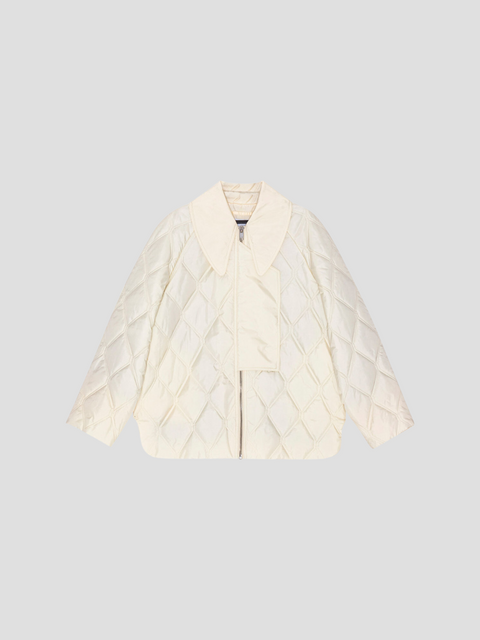 White Ripstop Quilt Jacket,Ganni,- Fivestory New York