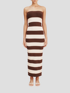 Choc/Cream Theo Strapless Midi Dress,POSSE,- Fivestory New York