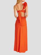 Karmairi Midi Skirt in Orange,Maygel Coronel,- Fivestory New York