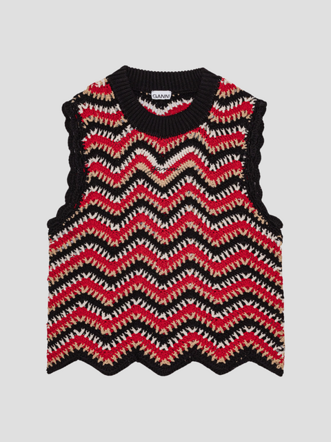 Cotton Crochet Vest,Ganni,- Fivestory New York
