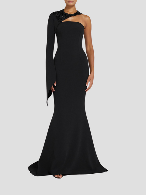 Raha Black Long Dress,SAFIYAA,- Fivestory New York