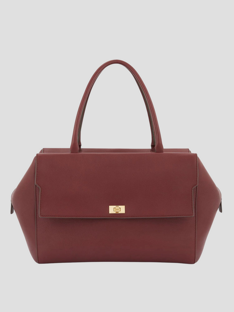 Burgundy Seaton in Classic Calf Top Handle Handbag,ANYA HINDMARCH,- Fivestory New York