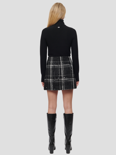 Maris Sequin Tweed Check Mini Skirt,TOCCIN,- Fivestory New York