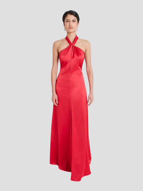 Sandrelli Halter Dress in Red