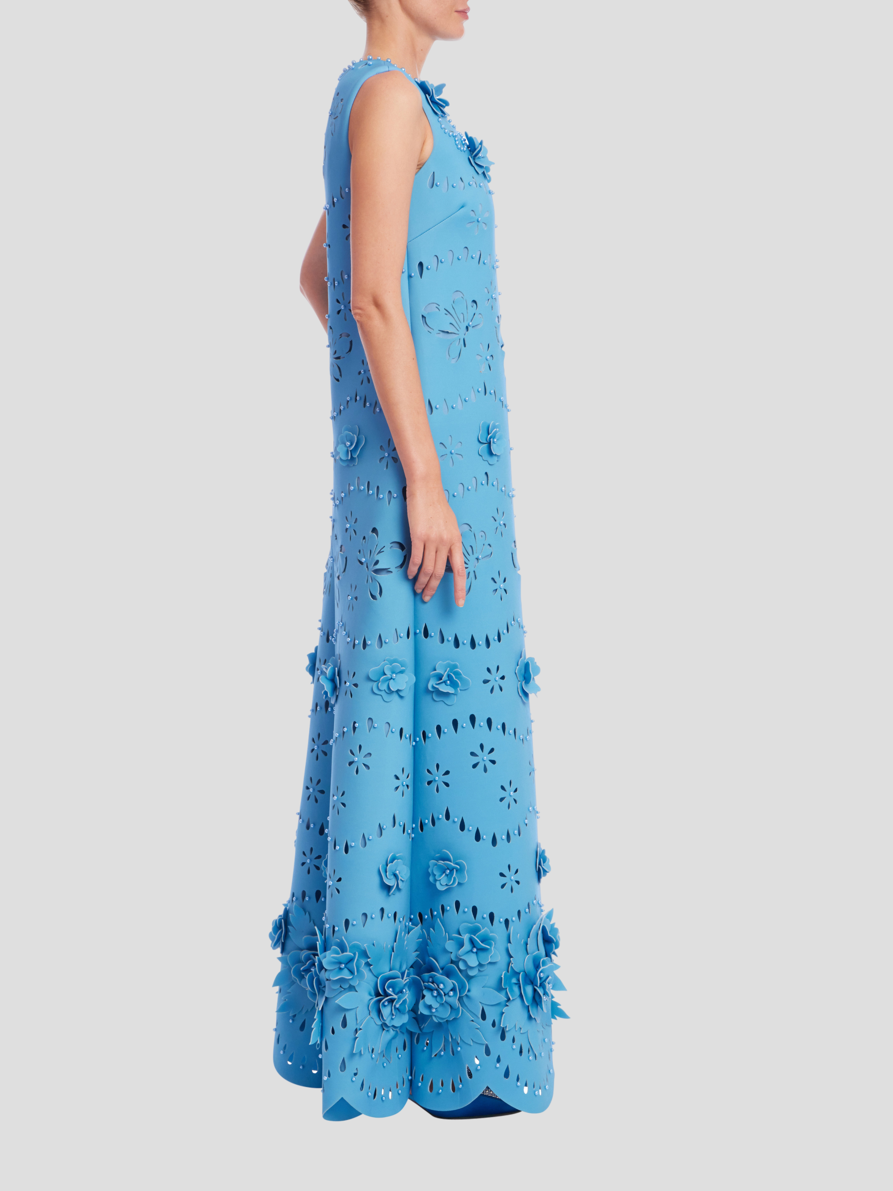 badgley mischka blue floral dress Blue Floral Dress