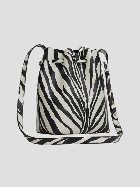 Mini Bucket Bag in Zebra,MANSUR GAVRIEL,- Fivestory New York