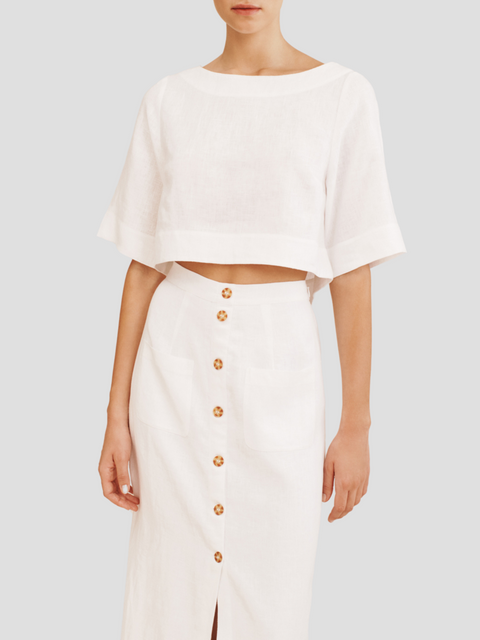 Ivory Heidi Button-own Midi Skirt,POSSE,- Fivestory New York