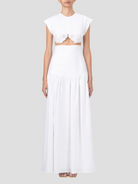 Hanane Midi Dress w/ Lace Detail,Silvia Tcherassi,- Fivestory New York