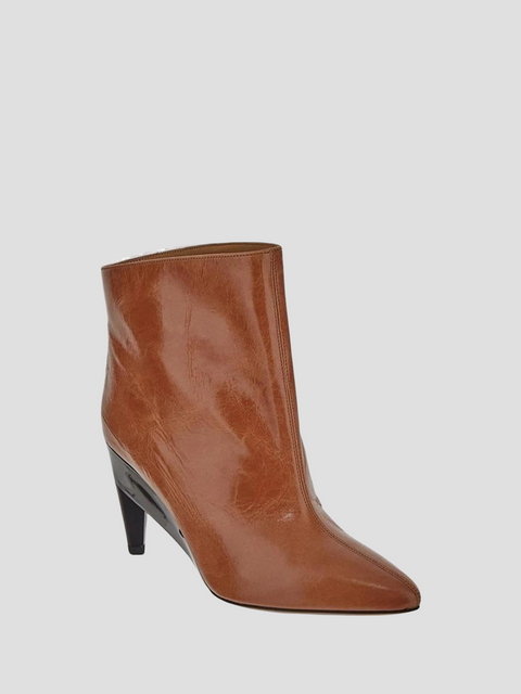 Dylvee Brown Leather Ankle Boot,Isabel Marant,- Fivestory New York