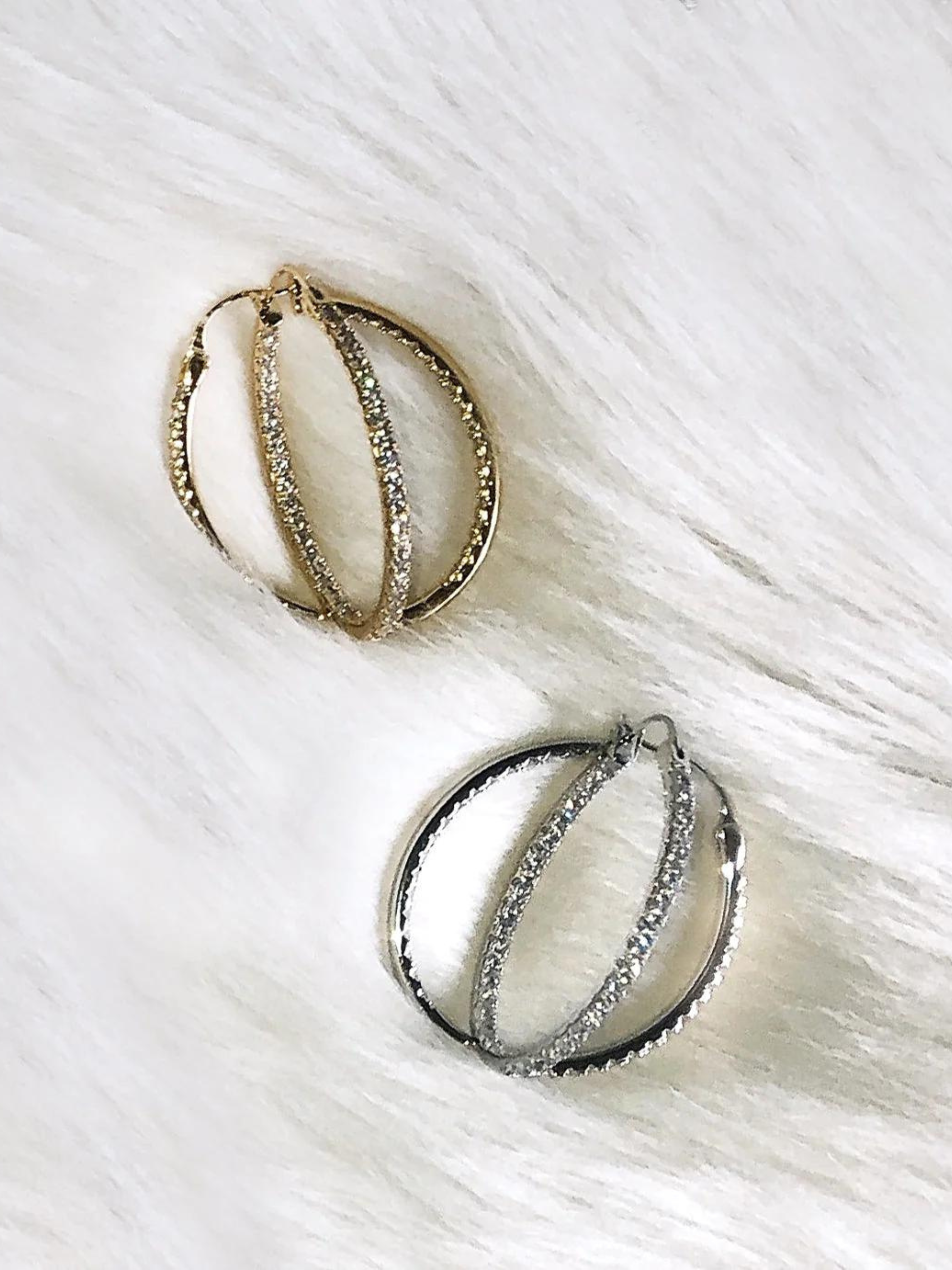 Gold Rhinestone Hoops,elaMariie,- Fivestory New York