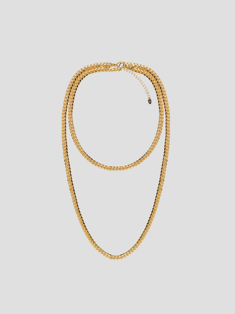 Gold Curb Chain Necklace,elaMariie,- Fivestory New York