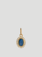 14k Yellow Gold with Labradorite Cabochon & Diamonds Charm,Ali Grace Jewelry,- Fivestory New York