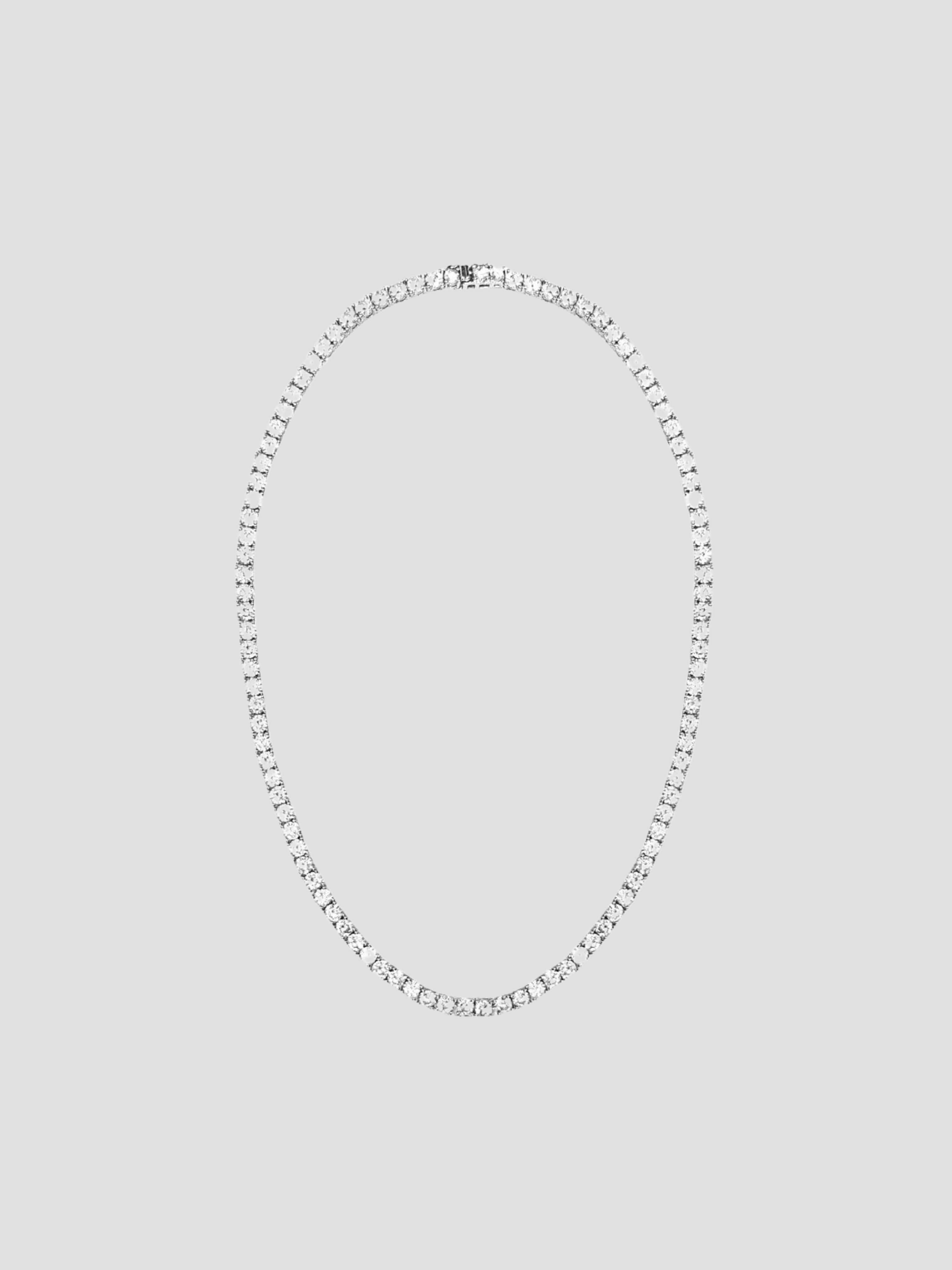 16" Rhodium Tennis Necklace,elaMariie,- Fivestory New York