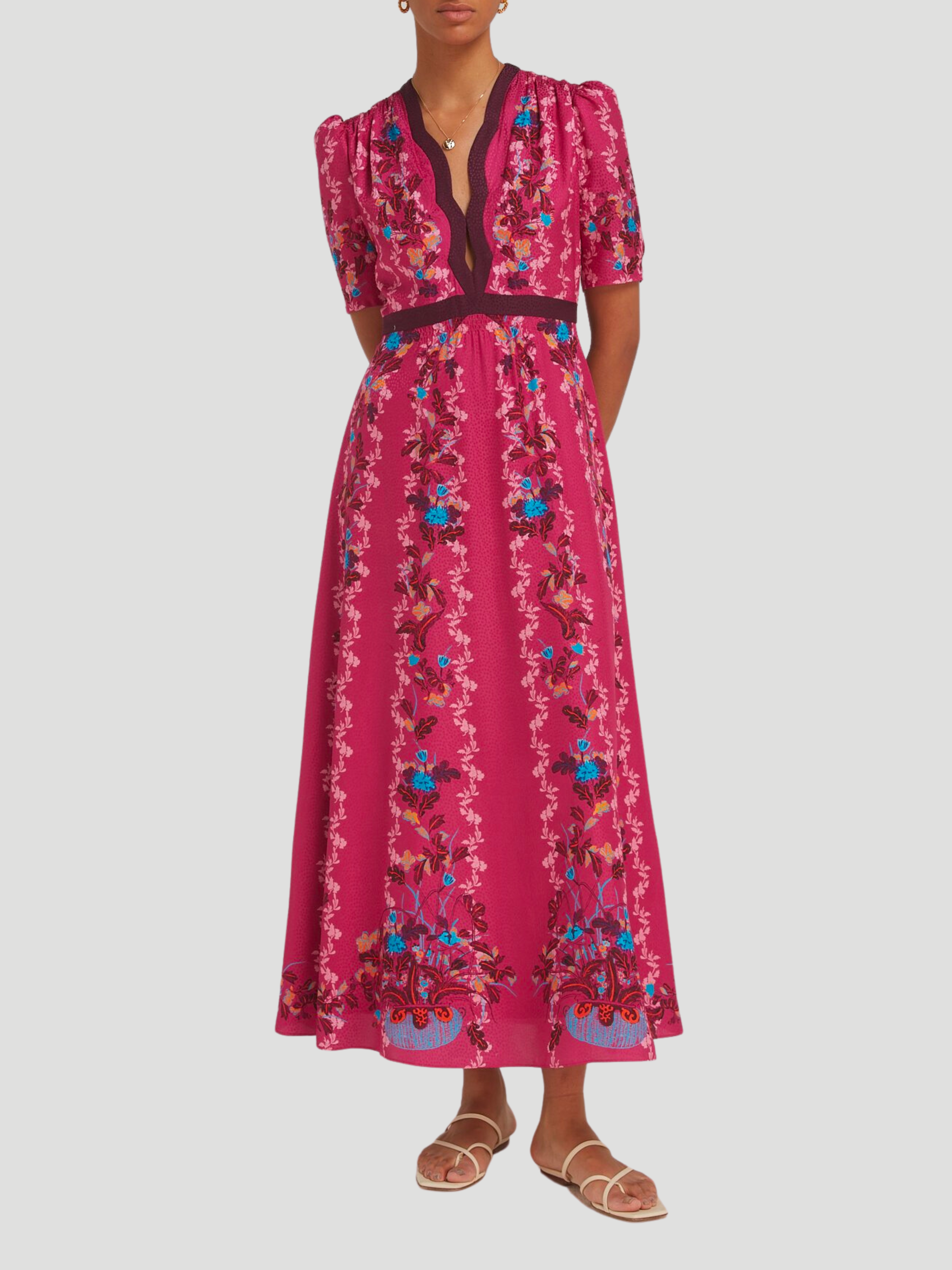 Dolce & Gabbana Red Rose Floral Silk Leggings - IT42 / USA 6 – I