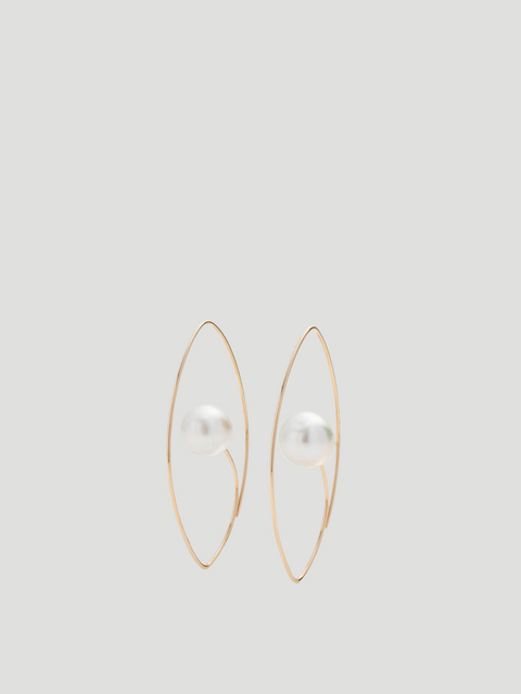 White South Sea Pearl Floating Oval Earring,Hirotaka,- Fivestory New York