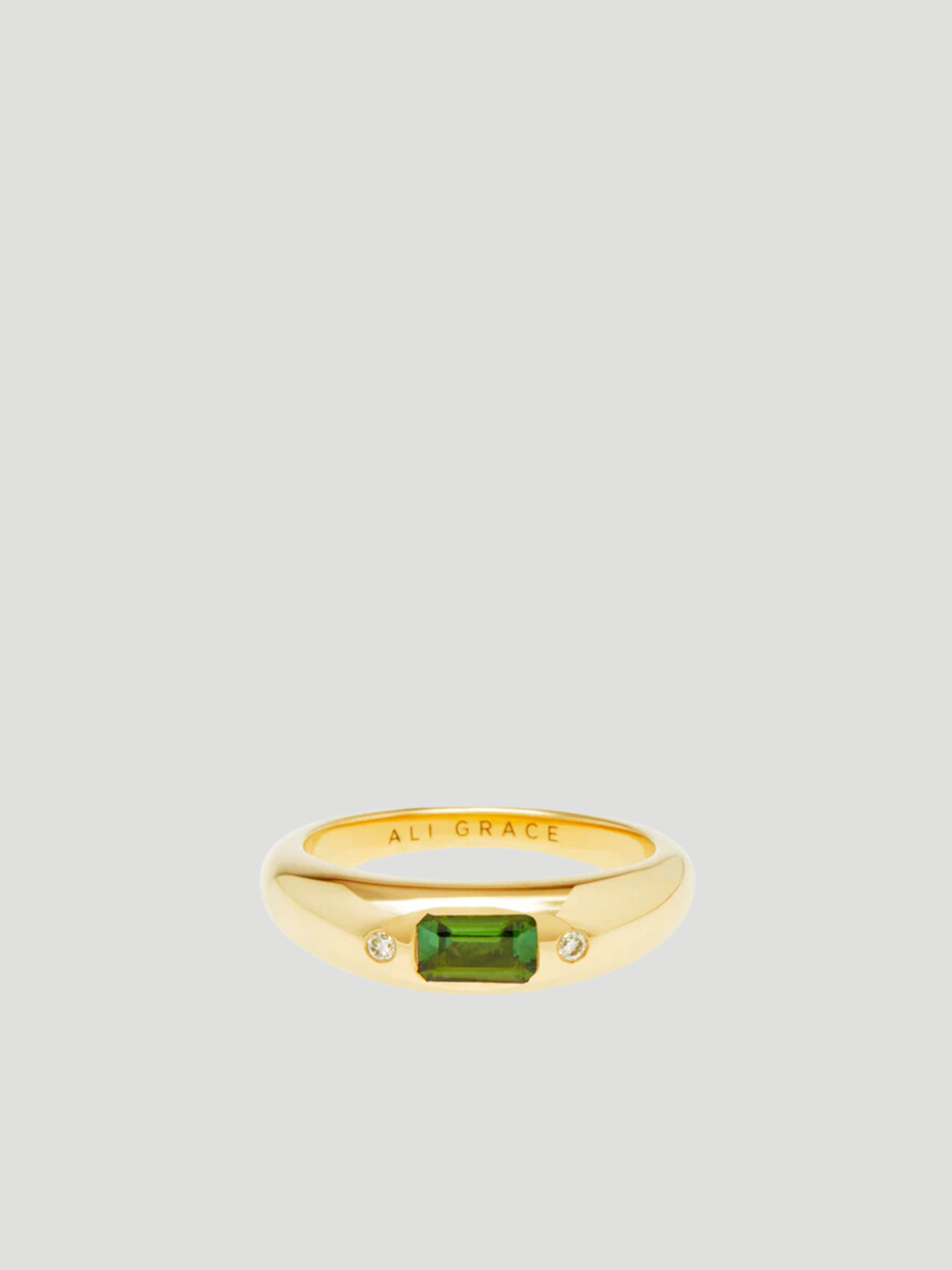 Green Tourmaline & Diamonds Mini Bubble Ring,Ali Grace Jewelry,- Fivestory New York