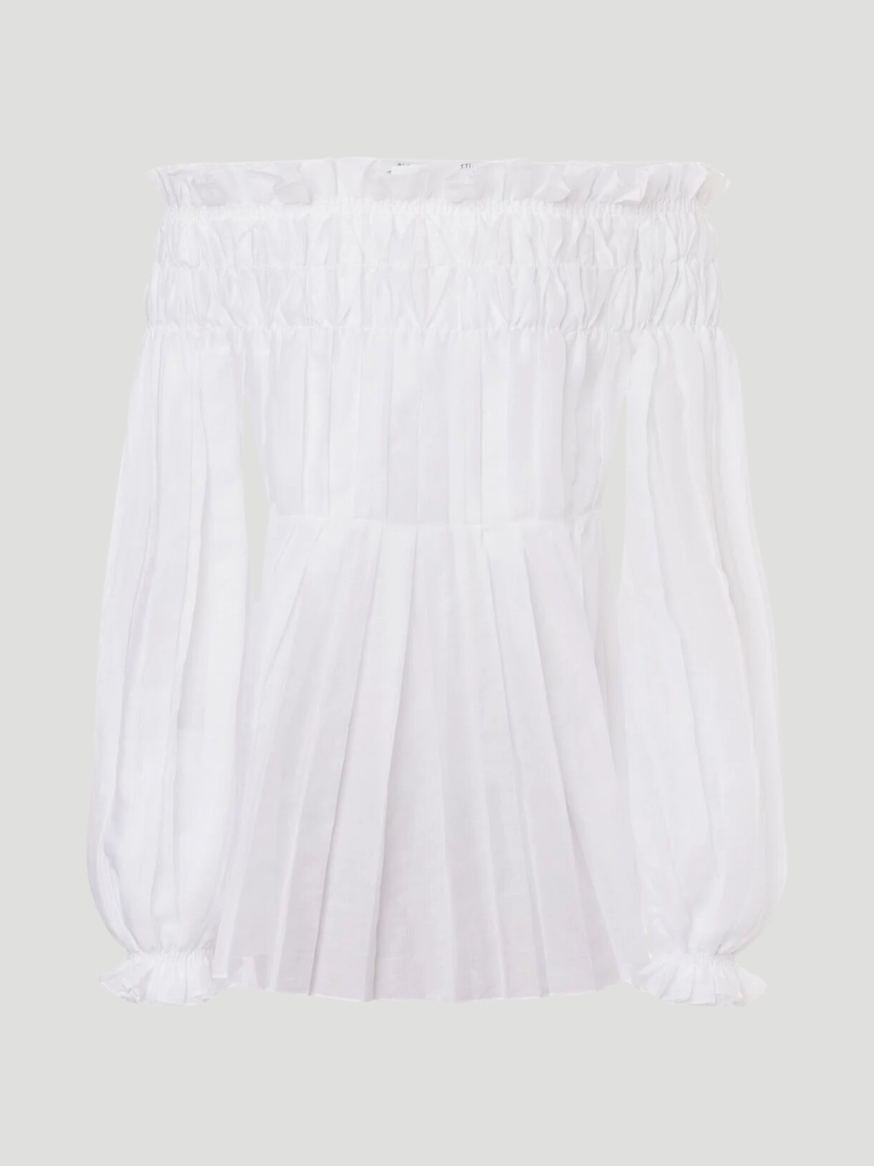 White Pleated Blouse,Alberta Ferretti,- Fivestory New York