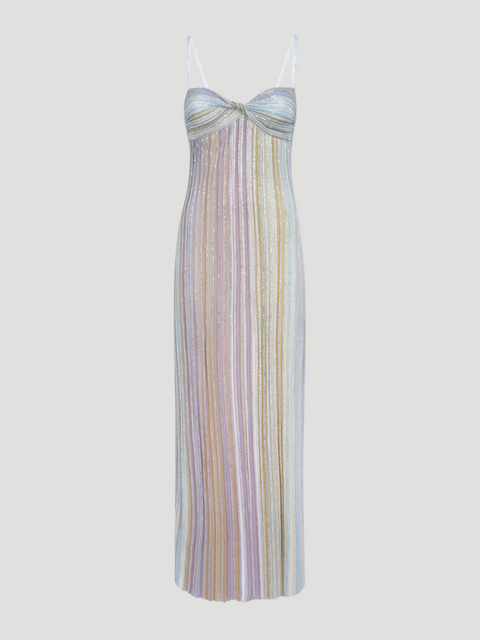 Sequin-Embellished Striped Crochet-Knit Maxi Dress,MISSONI,- Fivestory New York
